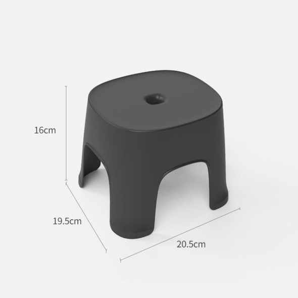 2 PCS Household Bathroom Row Stools Plastic Stools Thickened Low Stools Square Stools Small Benches, Colour: Black Children