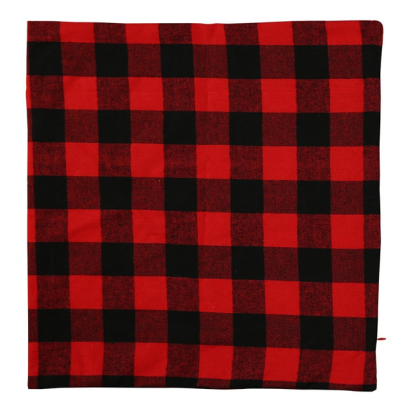 4 PCS Christmas Ornament Plaid Cloth Pillowcase, Without Pillow Core(Black Red)