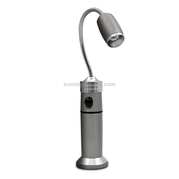 Multi-functional with Magnet Charging Rotary Zoom Turn Work Light Glare Flashlight, T6 Charging Section US Plug(Silver)