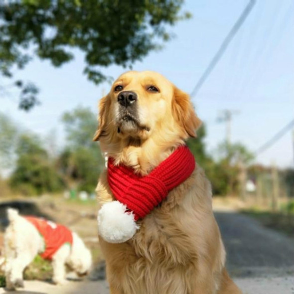 Pet Christmas Wool Scarf Medium & Large Dog Saliva Towel, Size: M