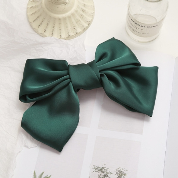 5 PCS Satin Bow Hairpin Back Head Hair Accessories, Colour: Dark Green