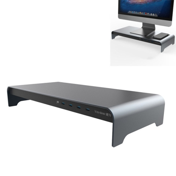 Vaydeer Computer Monitor Screen Increase Office Desktop USB Storage Rack, Style:with USB