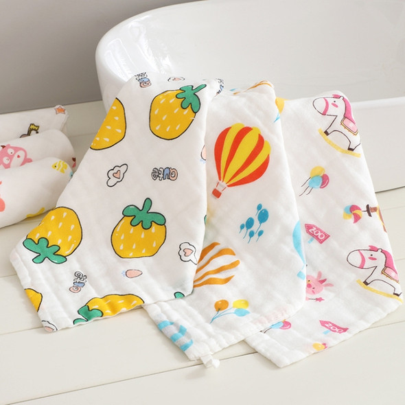 5 PCS Six-Layer Gauze Cotton Baby Square Handkerchief Saliva Towel Styles Random Delivery, Size:25x25cm