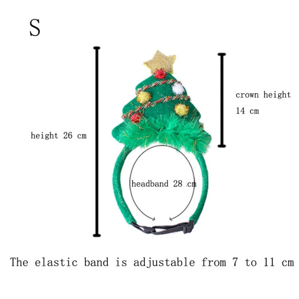 Christmas Headdress Headband Decoration Christmas Tree Pet Ornament, Size:S