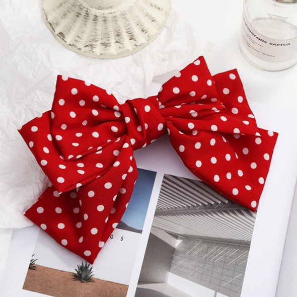 5 PCS Satin Bow Hairpin Back Head Hair Accessories, Colour: Wine Red Wave Point