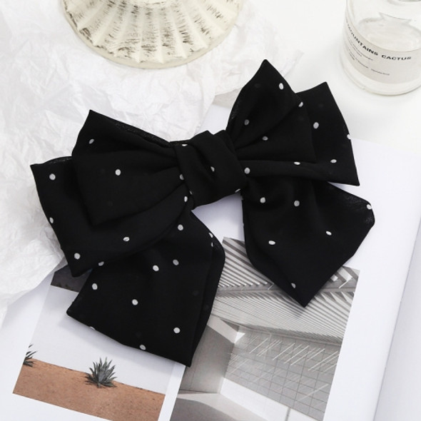 5 PCS Satin Bow Hairpin Back Head Hair Accessories, Colour: Black Wave Point