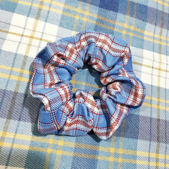 10 PCS Ball Head Ponytail Plaid Large Intestine Hair Tie(Navy Blue)