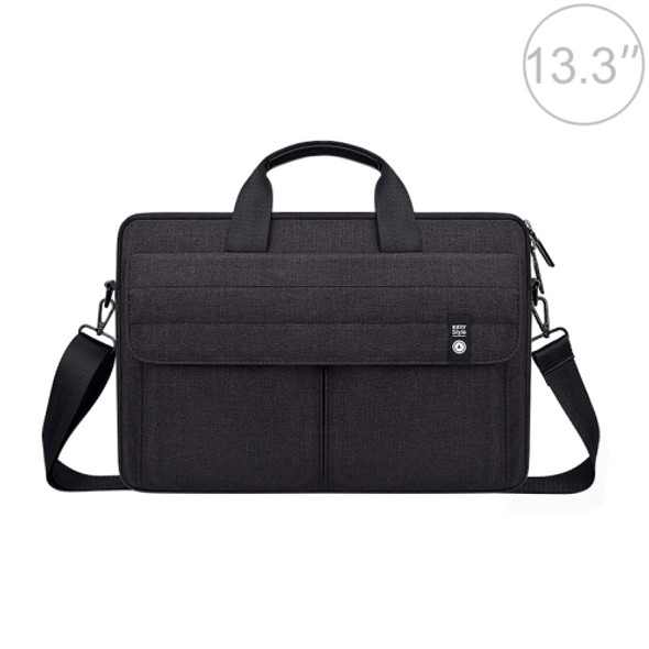 ST08 Handheld Briefcase Carrying Storage Bag with Shoulder Strap for 13.3 inch Laptop(Black)