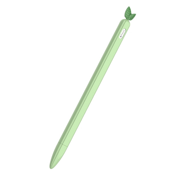 For Apple Pencil 2 Contrasting Color Mint Leaf Silicone Non-slip Protective Cover(Green)