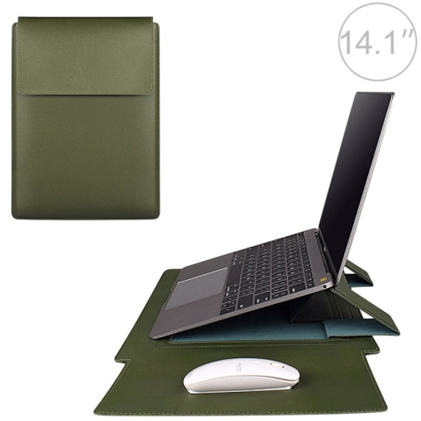PU05 Sleeve Leather Case Carrying Bag for 14.1 inch Laptop(Green)