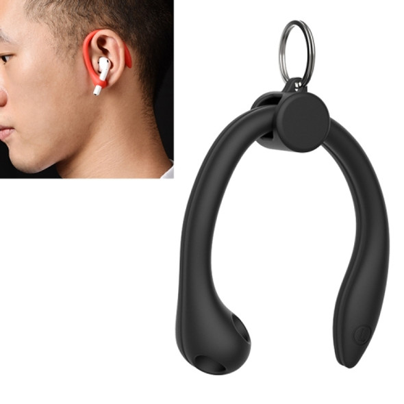 For AirPods 1 / 2 / AirPods Pro / Huawei FreeBuds 3 Wireless Earphones Silicone Anti-lost Lanyard Ear Hook(Black)