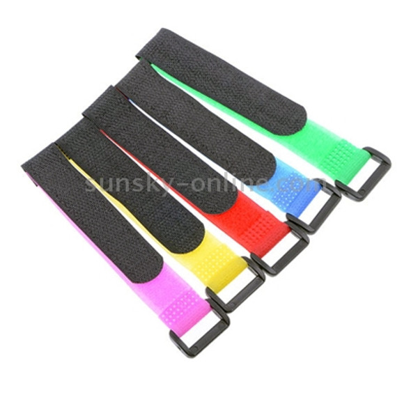 5 PCS 200mm Hook and Loop Fastener Battery Strap Reusable Cable Tie Wrap, Random Color Delivery