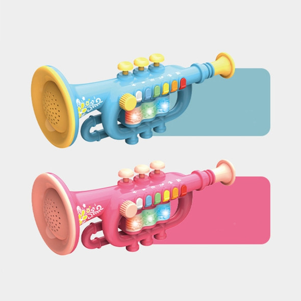 Children Early Education Puzzle Playing Simulation Musical Instrument, Style: 6806 Trumpet-Blue