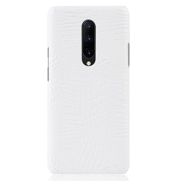 Shockproof Crocodile Texture PC + PU Case for OnePlus 7 Pro(White)