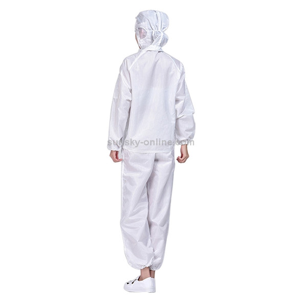 Striped Anti-static Split Hood Dust-proof Work Suit, Size:XXXXXL(White)