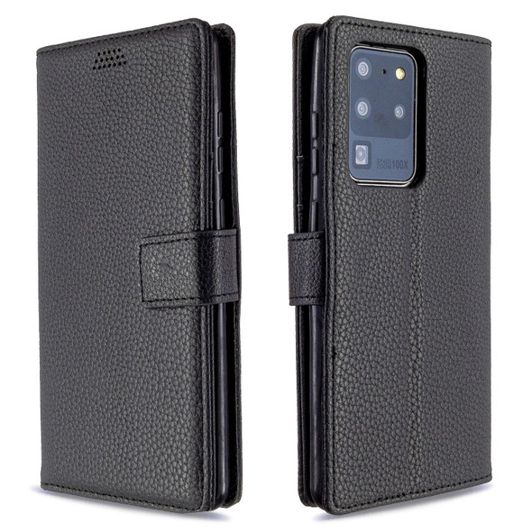For Sansung Galaxy S20 Ultra Litchi Texture Horizontal Flip Leather Case with Holder & Card Slots & Wallet & Photo Frame(Black)