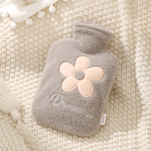 Cartoon Plush Cloth Water Injection Warm Students Hot Water Bottle 500ml, Colour: Daisy Grey