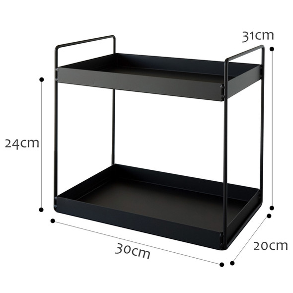 Home Storage Rack Bathroom Narrow Side Shelf, Specification: Large (Black)