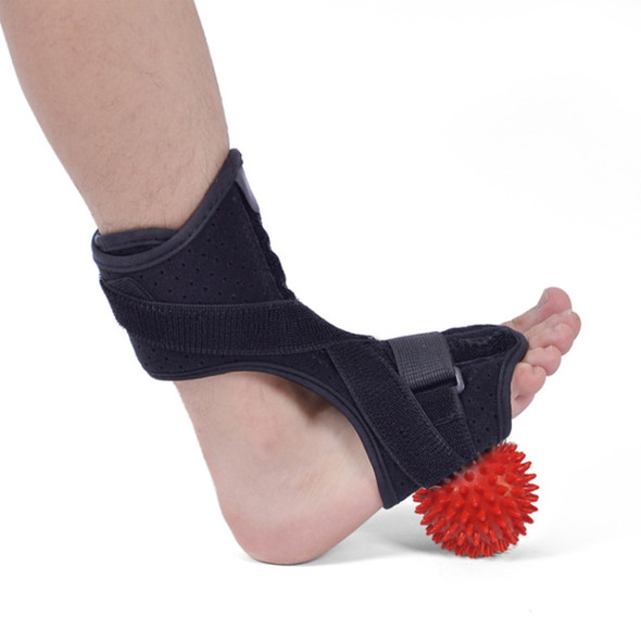 JM03539 2 in 1 Plantar Fasciitis Splint Sprain Memory Cotton Aluminum Strip Splint Protective Gear + Massage Ball Set(Black)