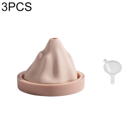 3 PCS Snow Mountain Ice Cube Mould Food Grade Silicone Ice Tray Ice Making Mould with Funnel(Pink)