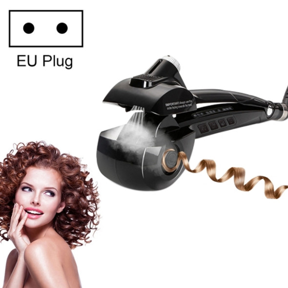 Spray Automatic Hair Curler Negative Ion Power Generation Splint, EU Plug (Black)