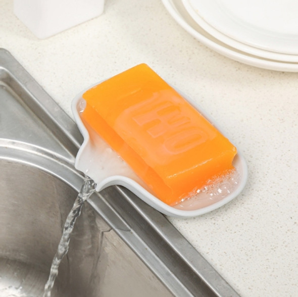 4 PCS Drain Soap Dish Silicone Square Quick Drain Soap Rack Kitchen Rack, Random Color Delivery