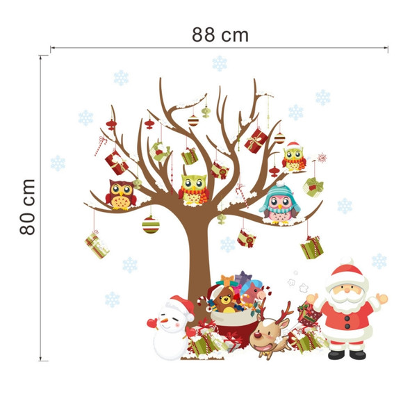 Double Collage Christmas Tree Santa Claus Children Room Background Wall Sticker