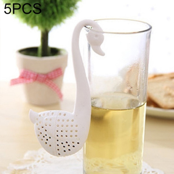5 PCS Swan Shape Tea Filter(White)