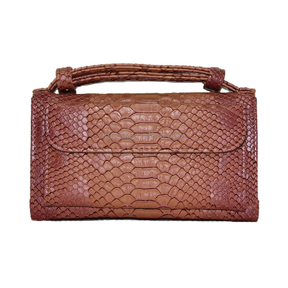 Genuine Leather Women Hand Bag Female Fashion Chain Shoulder Bag Luxury Designer Tote Messenger Bags(Brown)