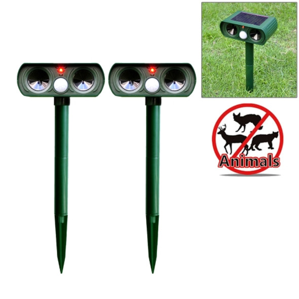 2 PCS Powerful Ultrasonic Solar-powered Animal Repeller With PIR Sensor & Light Sensor, Got the CE / ROHS Certification