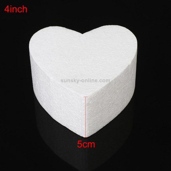 4 PCS Heart-shaped Prosthesis Foam Baking Fondant Cake Silk Flower Practice Mold, Height:5cm, Size:4 Inches
