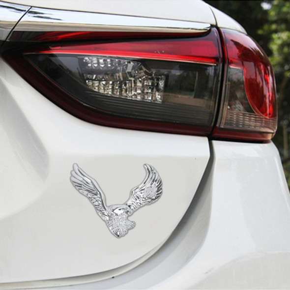 Hawk Pattern Car Metal Body Decorative Sticker (Silver)