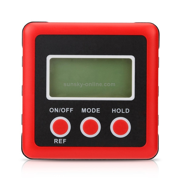 3 Button Mini Precision Magnetic Digital Tilt Box / Tilt Meter / Inclinometer(Red)