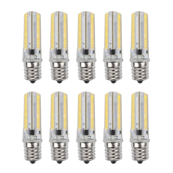 10 PCS E17 7W 152 LEDs 3014 SMD 600-700 LM Warm White Dimmable Silicone LED Corn Bulbs, AC 220V