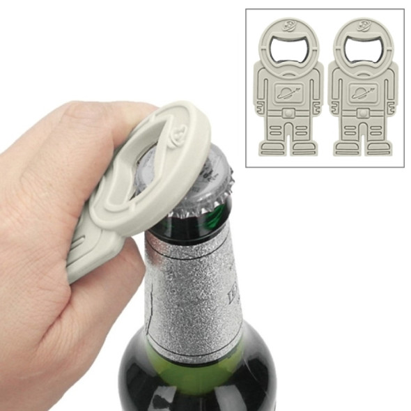 2 PCS Creative Beer Bottle Opener Silicone Astronaut Shape Screwdriver(Gray)