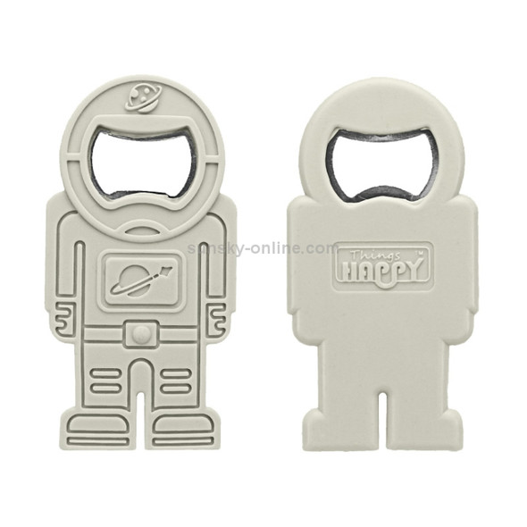 2 PCS Creative Beer Bottle Opener Silicone Astronaut Shape Screwdriver(Gray)
