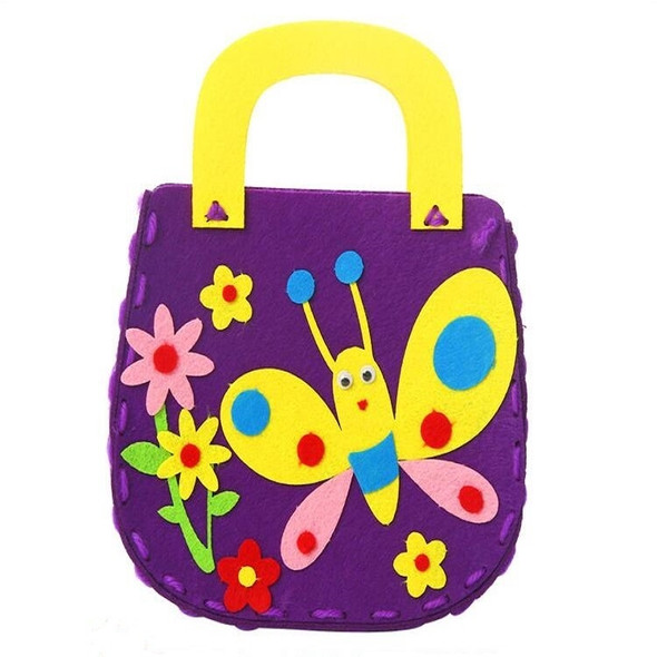 Non-woven Fabric DIY Cartoon Paste Hand Sewing Bag Fabric Bag(Butterfly)