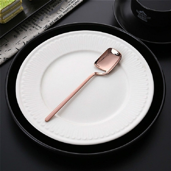 Stainless Steel V-shaped Wall Hanging Design Simple Coffee Spoon Fork Creative Long Handle Stirring Tableware, Style:Spoon, Color:Rose Gold
