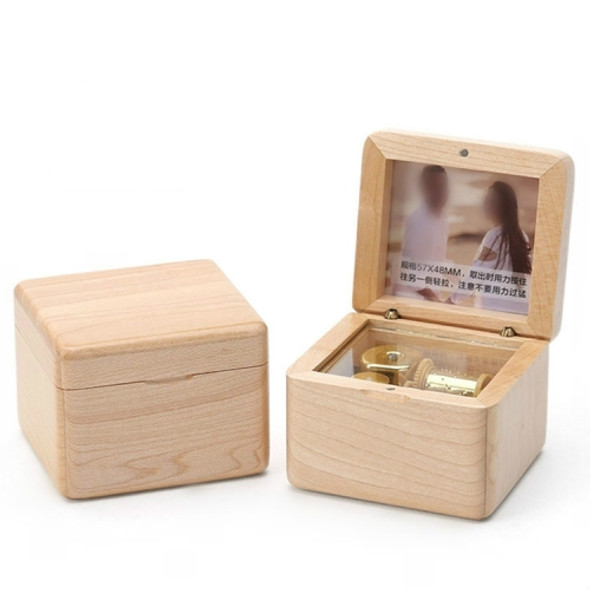 Wooden DIY Photo Music Box Children Birthday Gift Music Box, Music:Happy Birthday(Maple-no Lettering)