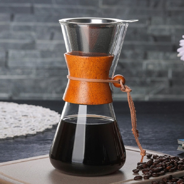 Heat Resistant Glass Coffee Pot Convenient Hand Made Pot, Specification:600ml Coffee Pot with Strainer