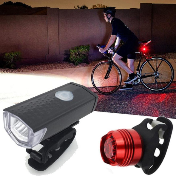 Bicycle Highlight USB Rechargeable Lamp Waterproof Bicycle Headlight Taillight Set(Headlight + Taillight)