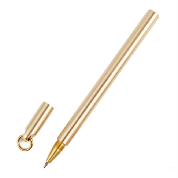 Black Ink Explosion-proof Brass Handmade Signature Pen Retro Pen Pure Copper Pen Neutral Water Pen, Size:Long