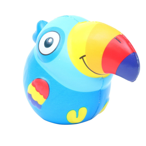 Slow Rebound Toucan PU Simulation Animal Decompression Crafts Toy, Color:Blue