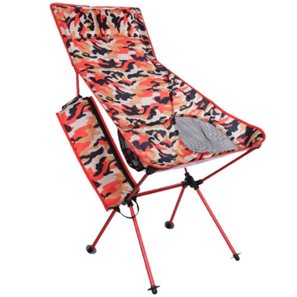 Outdoor Portable Camouflage Folding Camping Chair Light Fishing Beach Chair Aviation Aluminum Alloy Backrest Recliner