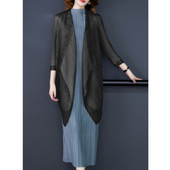 Fashion Long Skirt + Coat Suit (Color:Dark Gray Size:One Size)