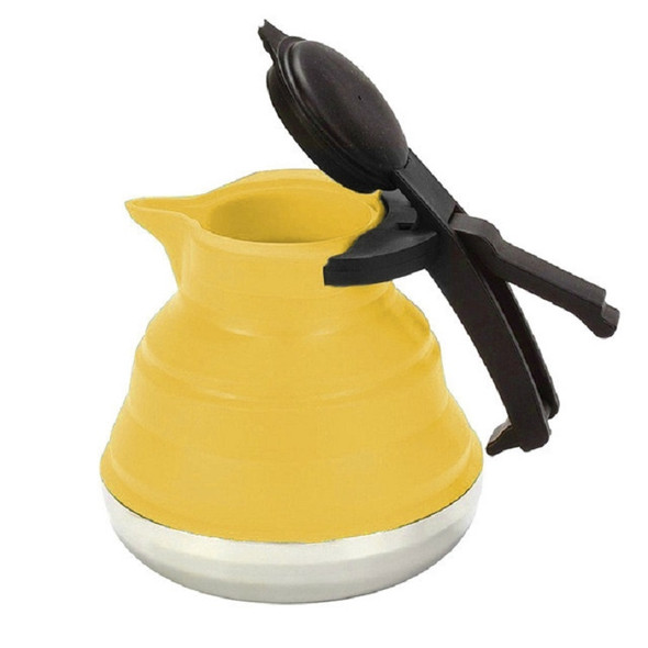 Kitchen Foldable Silicone Water Coffee Teapot(Yellow)