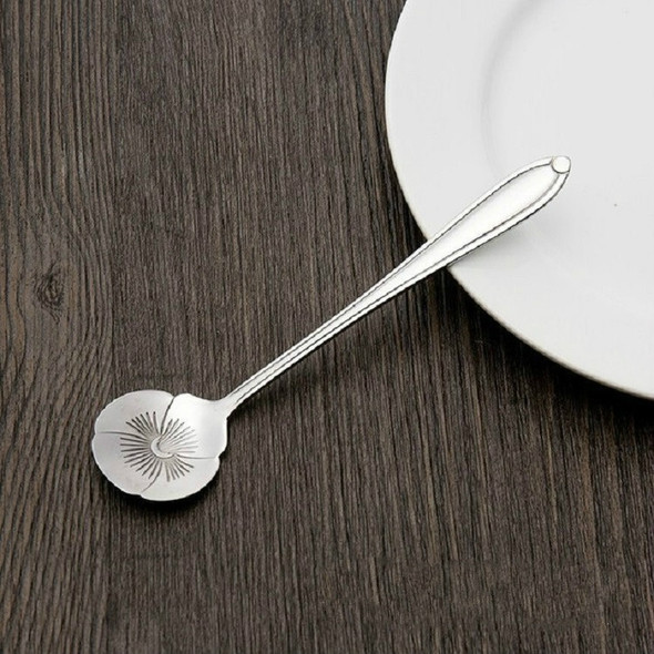 3 PCS Stainless Steel Household Creative Flower Spoon Coffee Stirring Spoon, Style:Pansy Flower Spoon