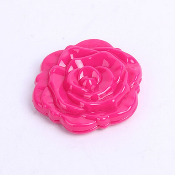 2 PCS Mini Rose Flower Hand Mirror Black Folding Round Mirror Portable Girls Pocket Mirror Double Side Travel Make Up Mirror(Rose Red)