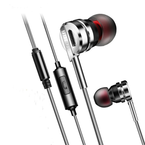 Earphone Headphones D05 Metal Stereo Headset with Mic Earphones Noise Cancelling auriculares Earbud for phone Xiaomi Music(Silver Grey)