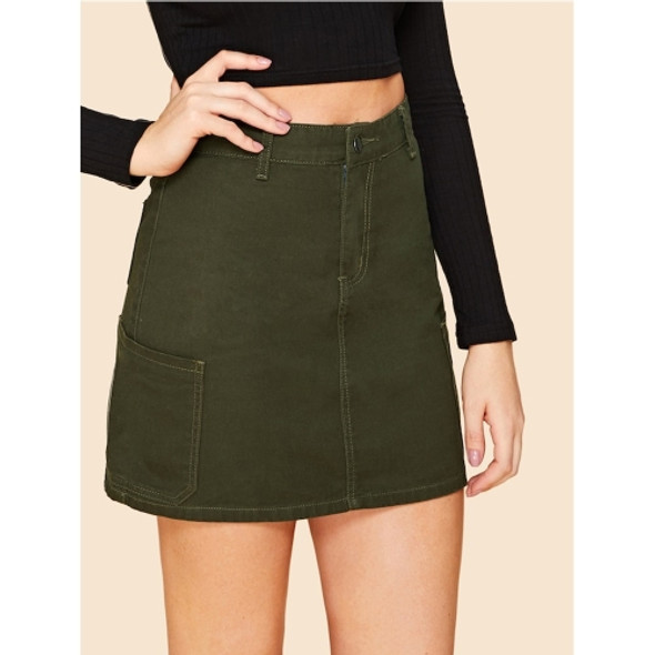 Fashion Mini Short Skirt (Color:Army Green Size:M)